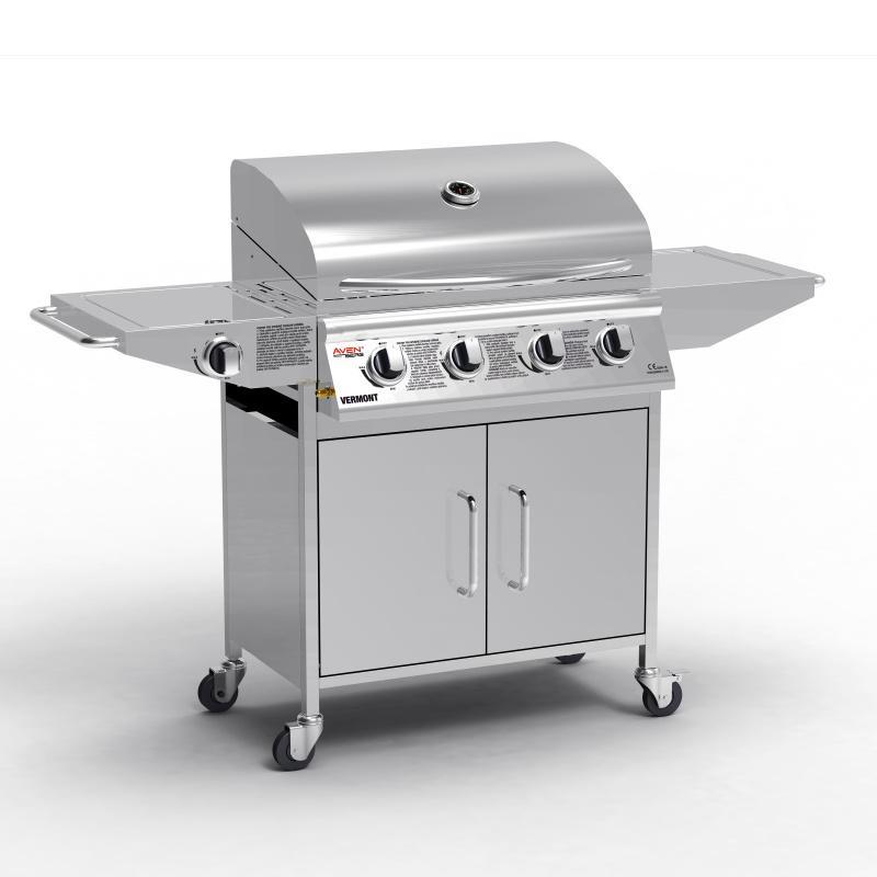Plynový nerezový BBQ gril s bočním hořákem AVENBERG VERMONT